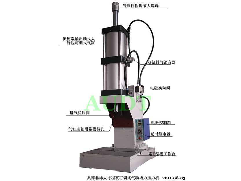 非標(biāo)大行程雙可調(diào)式氣動增力壓力機(jī)